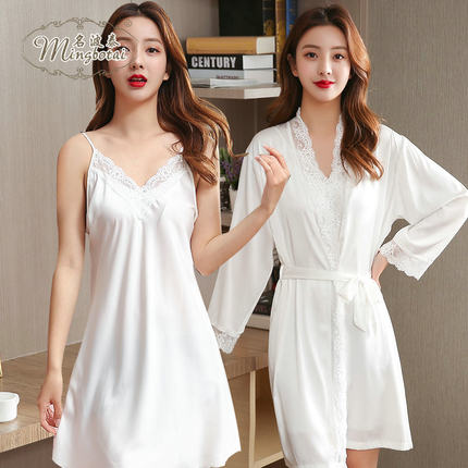 Importe - Ensemble Pyjamas Nuisette Femme2 Pièces Manche Longue En Dentelle