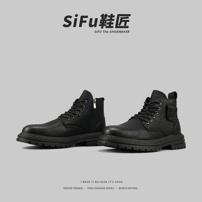 Importé - Chaussure Homme Martin Bottes Confortable Rétro En Cuir