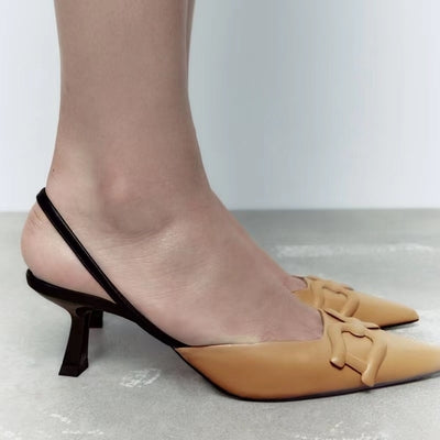 Importé - ZARA NEW - Chaussure Sandales Femme À Talons Haut - Abricot