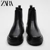 Importé - ZARA NEW - Chaussure Homme Bottes Chelsea Classiques À Gaine - Noir