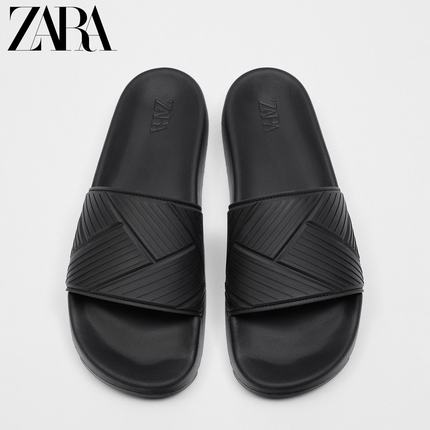 Importé ZARA NEW Sandales Homme En Gomme Noir