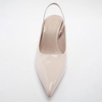 Importé - ZARA NEW - Chaussure Sandales Femme Verni À Haut Talons - Beige
