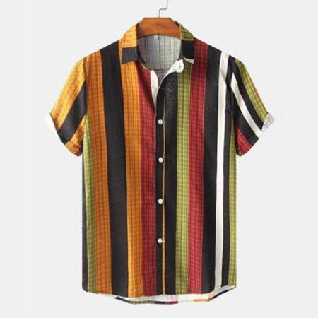 Importé - Chemise Homme  Décontracté A Rayures Manches Courtes
