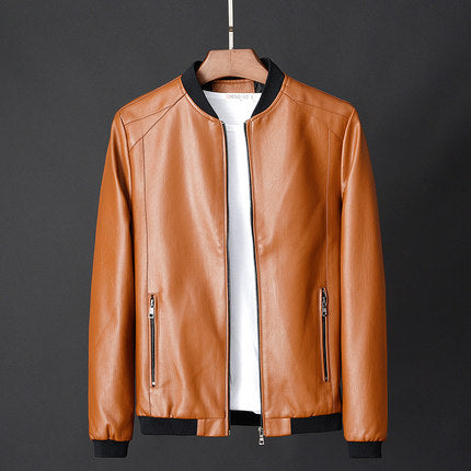 Importé - Jacket Slim Homme Manches Longues En Cuir PU