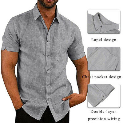 Importé - Chemise Homme Slim À Manches Courtes