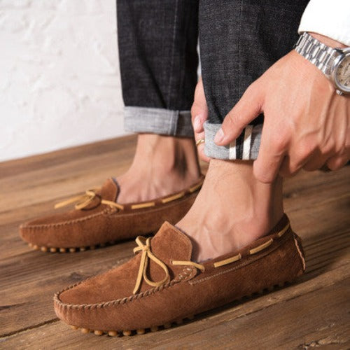 Importé - Chaussures Hommes Style Tod's en Cuir Daim Véritable