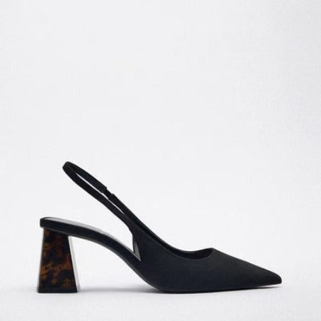 Importé ZARA NEW Chaussure Sandales Femme À Gros Talons Noir