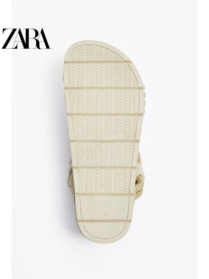 Importé - ZARA NEW - Chaussure Homme Sandales A Lanières Décontracté - Beige