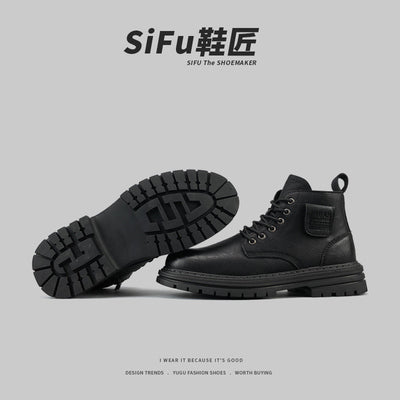 Importé - Chaussure Homme Martin Bottes Confortable Rétro En Cuir