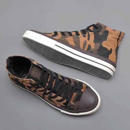 Importé - Chaussure Homme Baskets Montantes Style All-Star - Camouflage