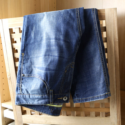 Importé - Pantalon Jean Homme Standard Décontracté Simple -Bleu