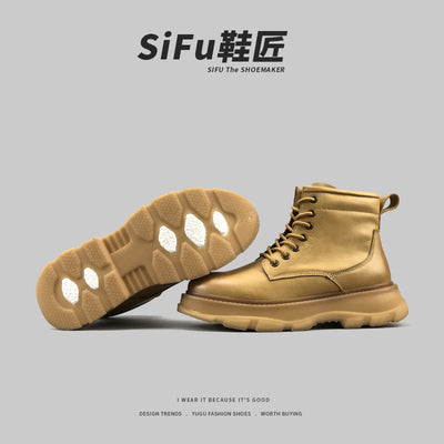 Importé - Chaussure Homme Sport Britannique Rétro Martin Botte En Cuir