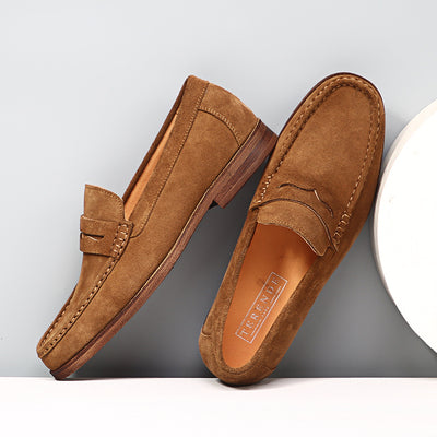 Importé - Chaussure Homme Mocassin Cuir-Daim Style Britannique