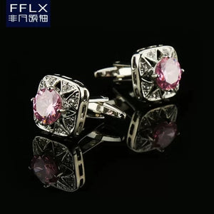 Importé - Coffret Boutons de Manchettes à Cristal Premium pour Hommes