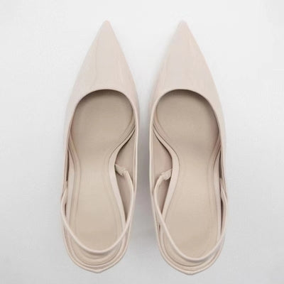 Importé - ZARA NEW - Chaussure Sandales Femme Verni À Haut Talons - Beige