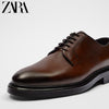 Importé - ZARA NEW - Chaussure Homme Britannique confortables En Cuir - Marron