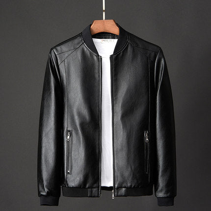 Importé - Jacket Slim Homme Manches Longues En Cuir PU