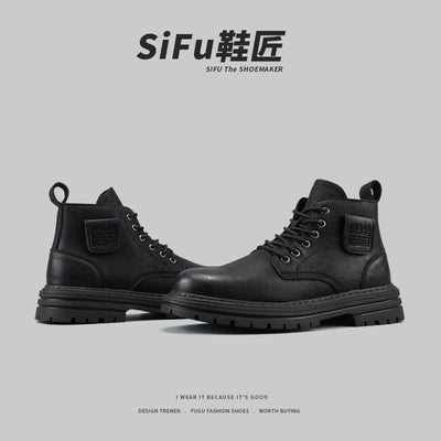 Importé - Chaussure Homme Martin Bottes Confortable Rétro En Cuir