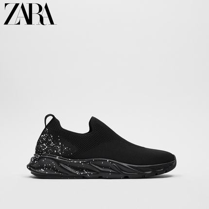 Importé - ZARA NEW - Chaussure Homme Tennis Sans Lacets En Maille Confortable - Noir