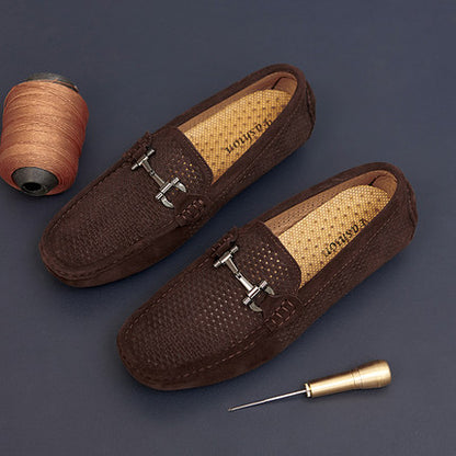 Importé - Chaussure Homme Britannique Tod's En Cuir Suédé Perforé