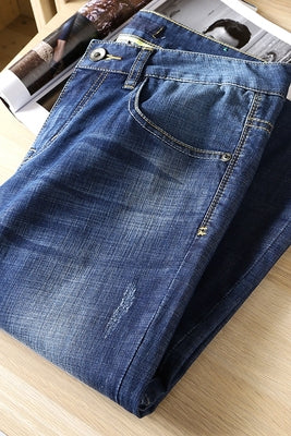 Importé - Pantalon Jean Homme Standard Décontracté Simple -Bleu