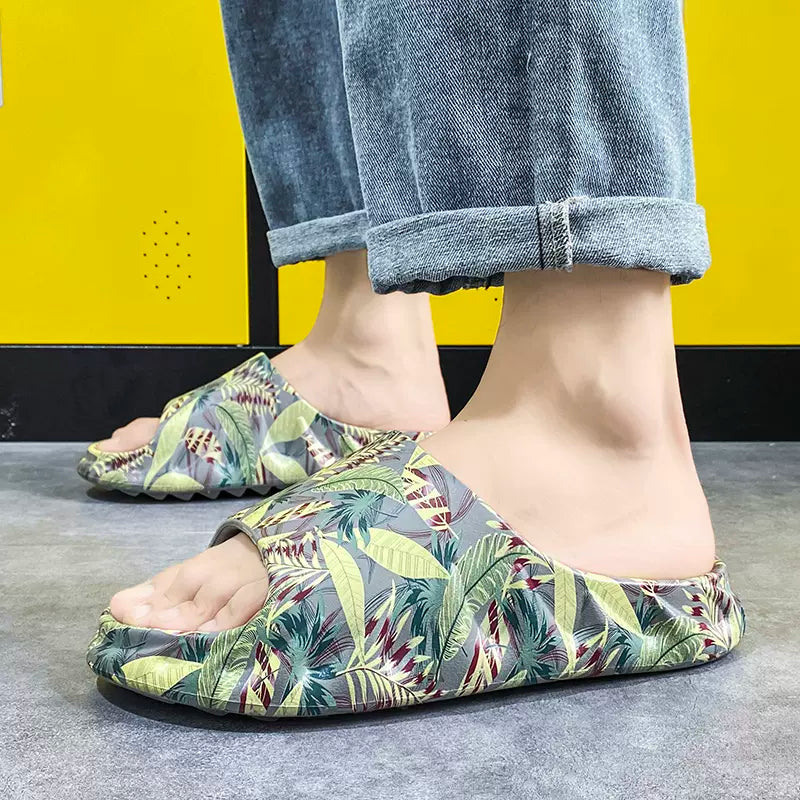 Importé Sandale Homme Liège Style Pantoufles Antidérapant Avec