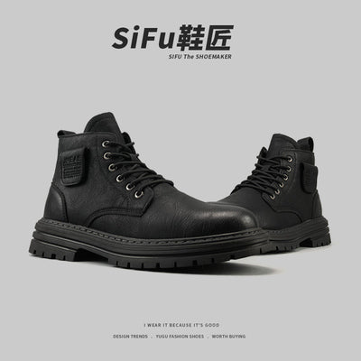 Importé - Chaussure Homme Martin Bottes Confortable Rétro En Cuir