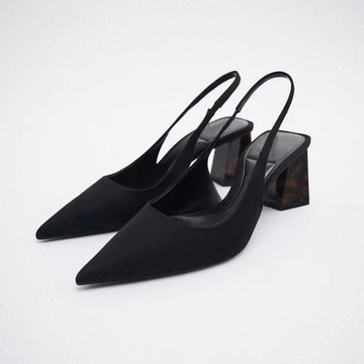 Importé - ZARA NEW - Chaussure Sandales Femme À Gros Talons - Noir