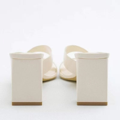 Importé - ZARA NEW - Chaussure Sandales Femme À Gros Talons Bout Ouvert