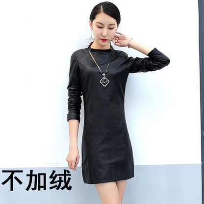 Importé - Robe Sexy Femme En Cuir PU A Col Rond
