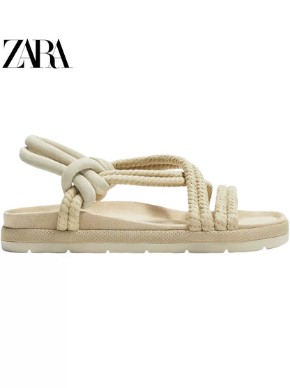 Importé - ZARA NEW - Chaussure Homme Sandales A Lanières Décontracté - Beige