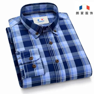 Importé - Chemise Homme Pur Coton Carreaux Manches Longues