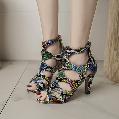 Importé - Sandales Femme A Talons 8 cm Bout Ouvert En Daim