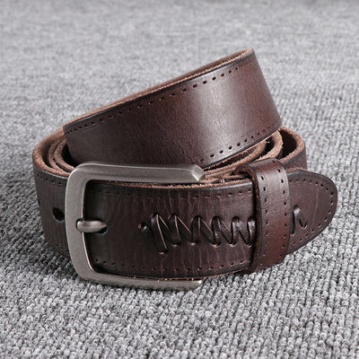 Importé - Ceinture Cuir Véritable Homme Rétro Boucle Ardillon