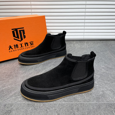 Importé - Chaussure Homme Montantes Style Bottines A Gaine En Cuir