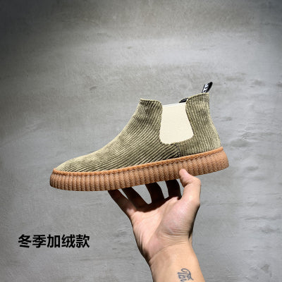 Importé - Chaussure Homme Style Bottines A Gaine En Cuir De Daim