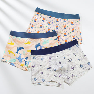 Importé - Lot de 3 Boxer Sexy Sous-Vêtements Homme En Soie Glacée Respirant A Séchage Rapide