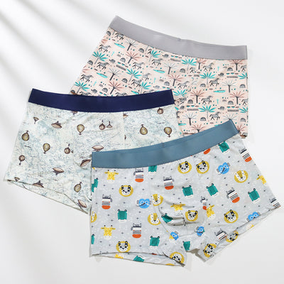 Importé - Lot de 3 Boxer Sexy Sous-Vêtements Homme En Soie Glacée Respirant A Séchage Rapide