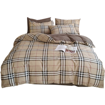 Importé - Ensemble Drap De Lit 4 Pièces + Housse de Couette 100% Coton