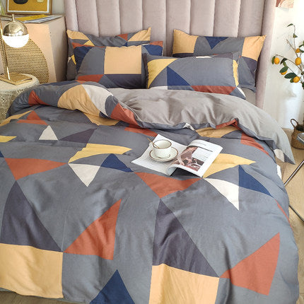Importé - Ensemble Drap De Lit 4 Pièces + Housse de Couette 100% Coton