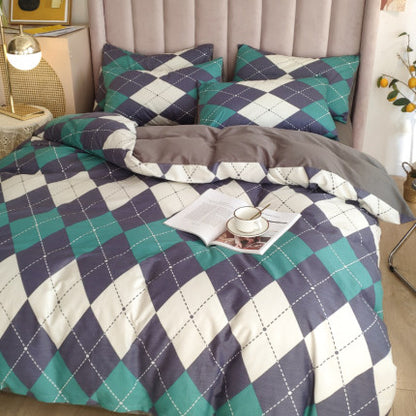 Importé - Ensemble Drap De Lit 4 Pièces + Housse de Couette 100% Coton