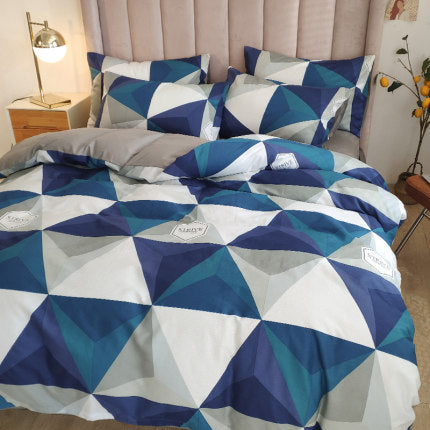 Importé - Ensemble Drap De Lit 4 Pièces + Housse de Couette 100% Coton