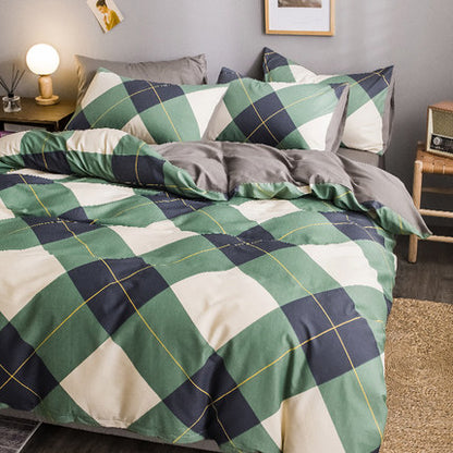 Importé - Ensemble Drap De Lit 4 Pièces + Housse de Couette 100% Coton