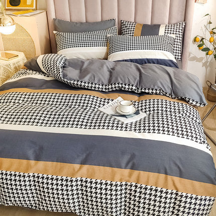 Importé - Ensemble Drap De Lit 4 Pièces + Housse de Couette 100% Coton