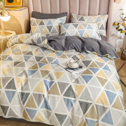 Importé - Ensemble Drap De Lit 4 Pièces + Housse de Couette 100% Coton