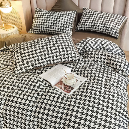 Importé - Ensemble Drap De Lit 4 Pièces + Housse de Couette 100% Coton