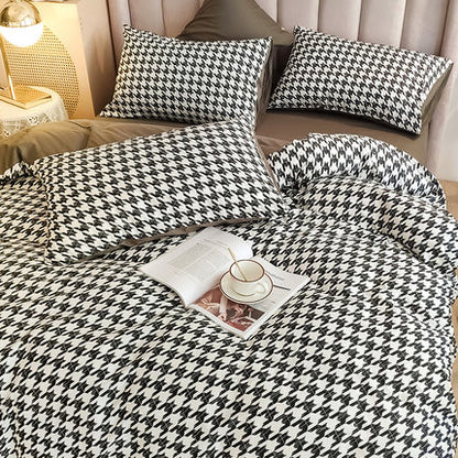 Importé - Ensemble Drap De Lit 4 Pièces + Housse de Couette 100% Coton