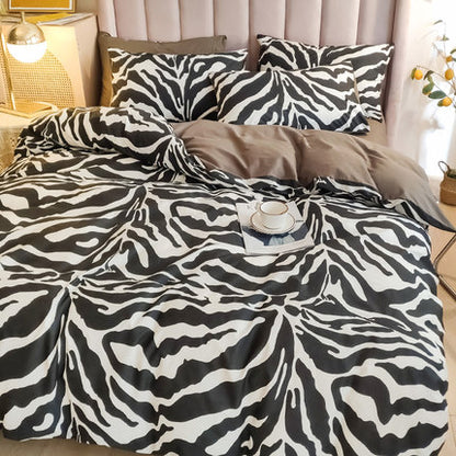 Importé - Ensemble Drap De Lit 4 Pièces + Housse de Couette 100% Coton