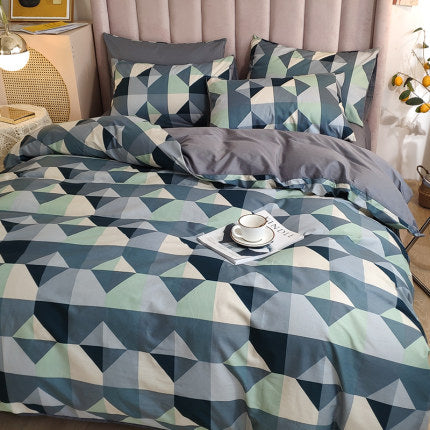 Importé - Ensemble Drap De Lit 4 Pièces + Housse de Couette 100% Coton