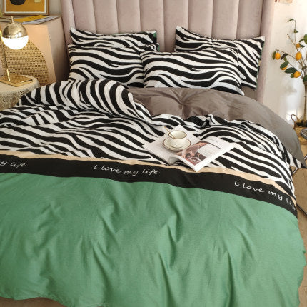 Importé - Ensemble Drap De Lit 4 Pièces + Housse de Couette 100% Coton